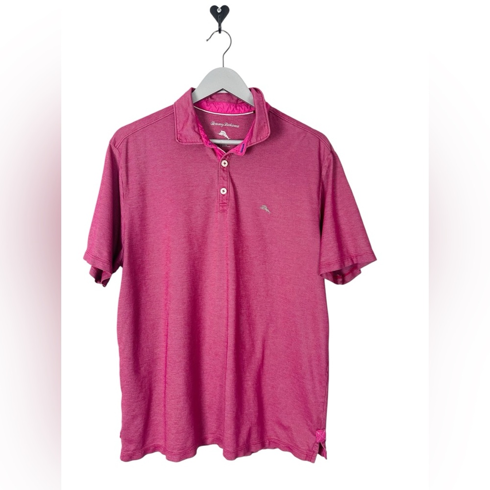 Tommy Bahama Men's Island Zone Polo Size Large Fuchsia Pink magenta‎